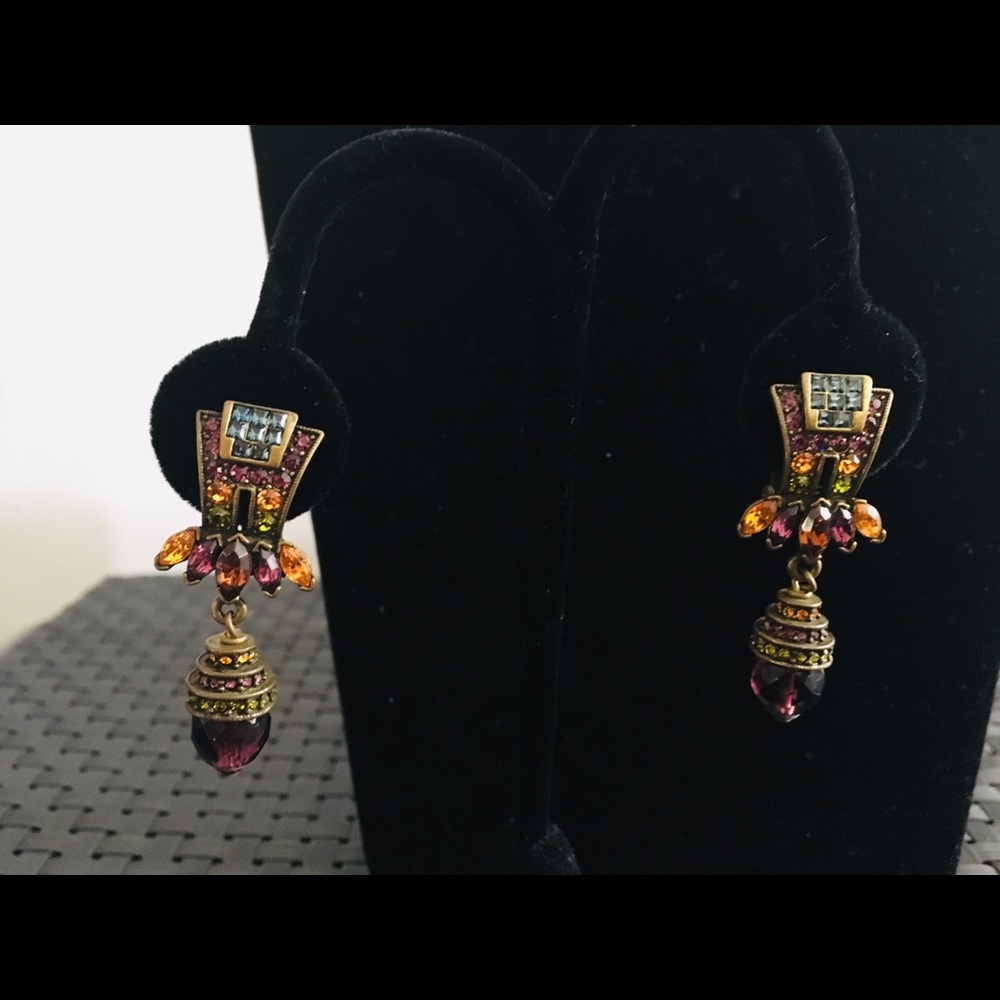 Heidi Daus Swarovski Facetted Amethyst Drop Pair